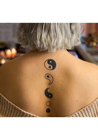 Airbrush Tattoo Ying Yang Doğumu Yapışkanlı Stencil Süsleme Ve Boyama Kalıbı