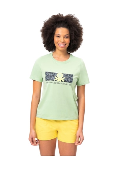 United Colors Of Benetton Baskılı Kadın Tshirt Bnt-w20392 Yeşil