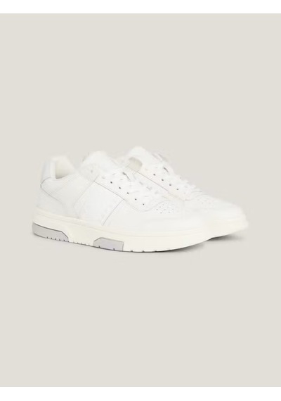 Tommy Hilfiger Leather Fine Cleat Skater Basketball Trainers En0en02423-ybı %100 Deri Kadın Spor Ayakkabı Beyaz