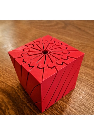 3d Baskı Twisting Küp - Mekanik Dönen Bulmaca Küpü-kırmızı
