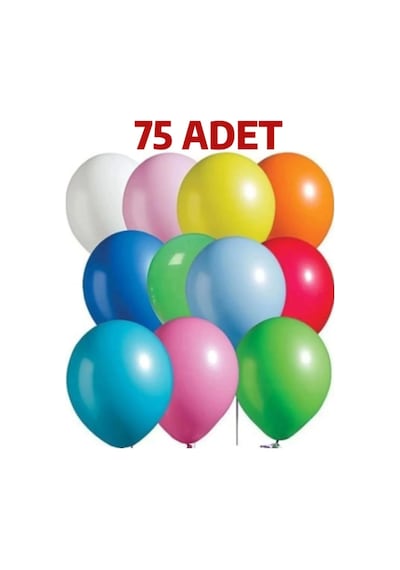 Renkli Balon 75 Li Karışık Renk Parti Doğum Günü Kutlama Özel Günler Çok Renkli