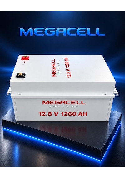 Megacell Lityum Demir Fosfat Akü 12,8 V 1260 Ah Lifepo₄