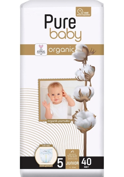 Pure Baby Bebek Bezi 5 Beden 11-20 Kg 200 Adet Mega Fırsat Pk 5 Numara