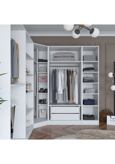 Rani Ba151 Geniş Köşe Gardırop Elbise Dolabı 8 Kapaklı 2 Çekmeceli 18 Raflı 4 Askılı Modüler Dolap Beyaz Rani Ba151 Geniş Köşe Gardırop Elbise Dolabı 8 Kapaklı 2 Çekmeceli 18 Raflı 4 Askılı Modüler Dolap Beyaz