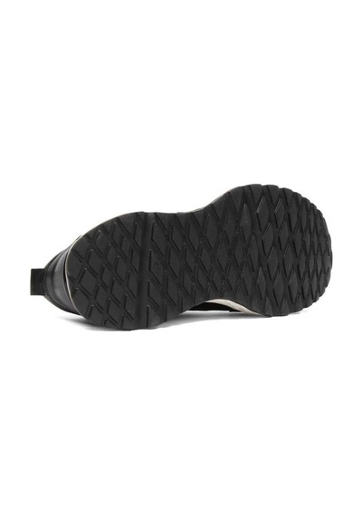 Erkek Siyah Bağcıklı Kalın Tabanlı Kroko Deri Sneaker