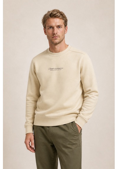 Redline Clavin Erkek Regular Fit Yeni Sezon Pamuklu Sweatshirt Bej