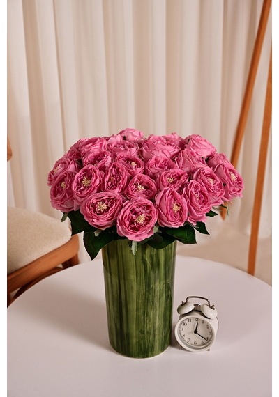 Pembe Yapay Lüx Şakayık Tek Dal Premium Canlı Islak Gerçek Dokulu 45 Cm