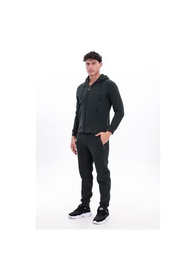 Rowinger 3 İplik Kalın Dokulu Parçalı Görünümlü Kapüşonlu Tam Fermuarlı Erkek Sweatshirt Darkgreen Rowinger 3 İplik Kalın Dokulu Parçalı Görünümlü Kapüşonlu Tam Fermuarlı Erkek Sweatshirt Darkgreen
