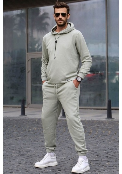 Madmext Mint Yeşili Kapşonlu Basic Eşofman Takımı 5908 Mint Yeşili