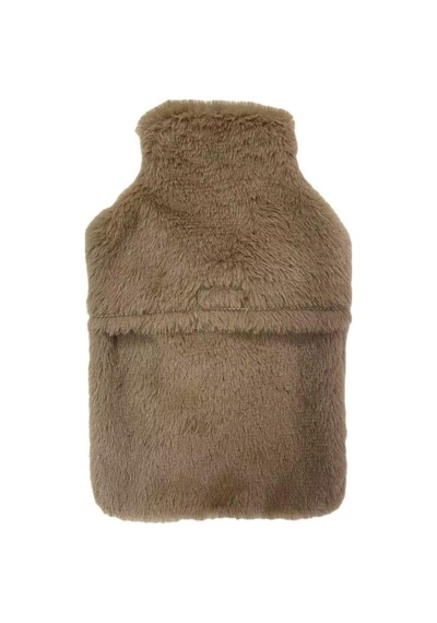 Sıcak Su Torbası Peluş Kalpli,bej Termofor 27x17cm 1 Litre Bej