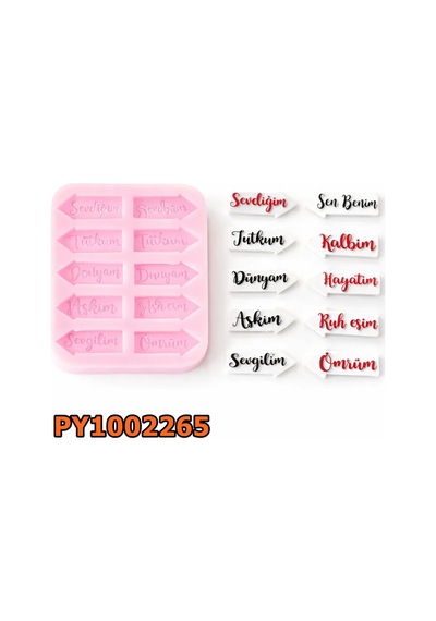 Py1002265 - Silikon Kalıp Mum Kalıbı - Oklu Sevgiliye Mesaj Renksiz