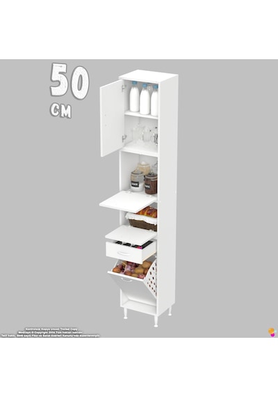 Modilayn Ece Çok Amaçlı Kiler Dolabı Kapaklı Çekmeceli Sepetli - Mutfak Ve Kahve Düzeni 50 Cm Beyaz Modilayn Ece Çok Amaçlı Kiler Dolabı Kapaklı Çekmeceli Sepetli - Mutfak Ve Kahve Düzeni 50 Cm Beyaz