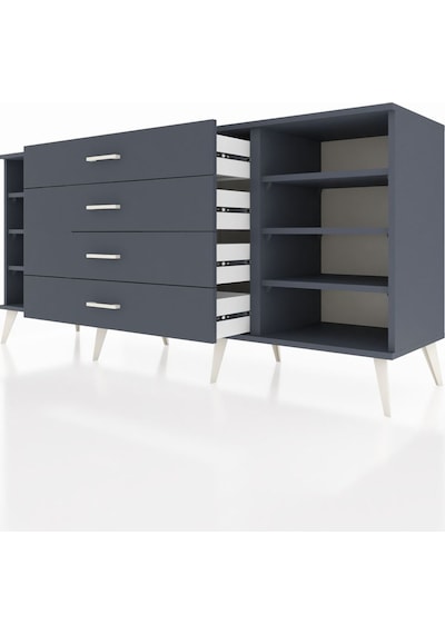 Hyperion Konsol 6 Raflı 4 Çekmeceli 176x44x83 Antrasit-antrasit Antrasit Hyperion Konsol 6 Raflı 4 Çekmeceli 176x44x83 Antrasit-antrasit Antrasit