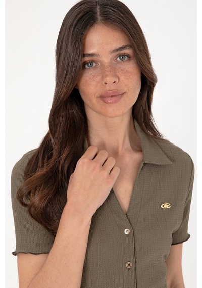 U.s. Polo Assn. Kadın Vizon Gömlek Örme 50299926-vr052 Vizon