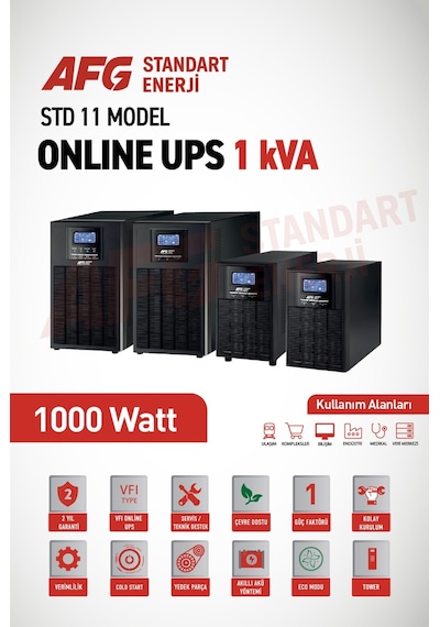 Standart Enerji Afg 1 Kva Online Ups - 900w Kesintisiz Güç Kaynağı