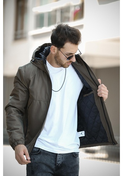 Oksit Jestad Su İtici Kapüşonlu Slim Fit Erkek Mont 001