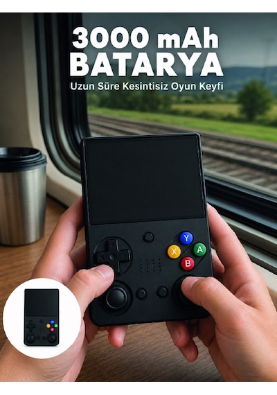 Retro Taşınabilir Oyun Konsolu 3.5 İnç Ips Ekran 26 Emülatör Destekli 64gb El Tipi Oyun Cihazı - Lisinya