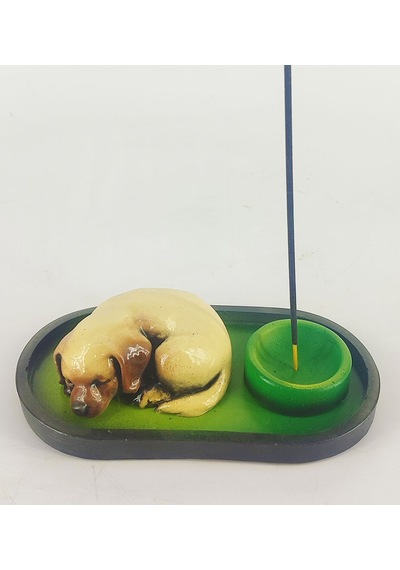 Uyuyan Köpek Çubuk Tütsülük Ve Tealight Kahve