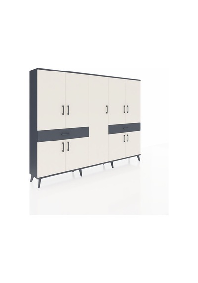 Arges Dolap 12 Raflı 2 Çekmeceli 8 Kapaklı 220x30x163 Antrasit-aytaşı/antrasit Aytası/antrasıt - Antrasıt Arges Dolap 12 Raflı 2 Çekmeceli 8 Kapaklı 220x30x163 Antrasit-aytaşı/antrasit Aytası/antrasıt - Antrasıt