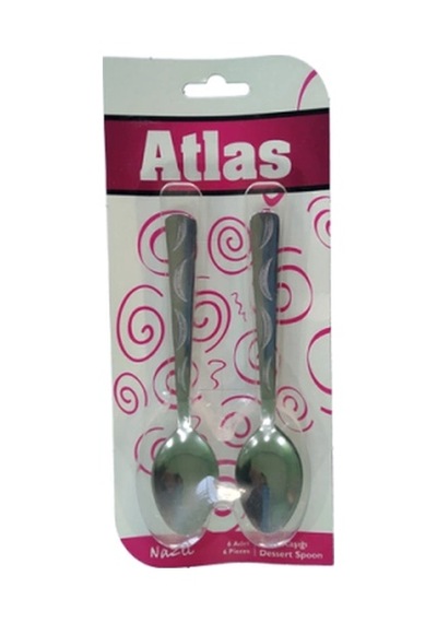 6 Parça Metal Tatlı Kaşık Bx40 Renkli