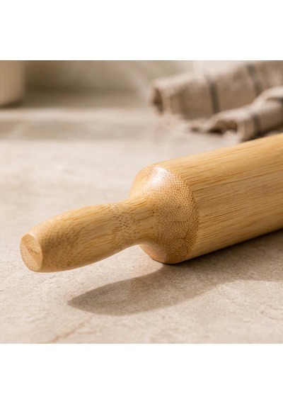 Bambu Merdane, Doğal Bambu Hamur Açma Merdanesi, Sabit Ve Döner Mekanizmalı Varyasyon Seçenekli Ahşap Mutfak Merdanesi, Börek Pizza Kurabiye Pasta Hamuru Açma İçin