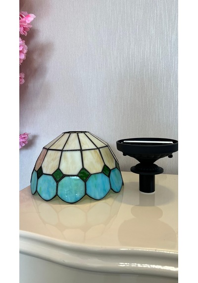 Yüceeller Tavan Vitray Avize 25cm 10" Yeşil Su Yeşili