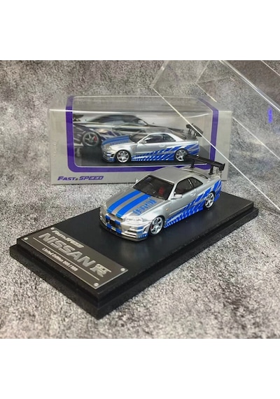 Fast Speed Fast And Furious Nissan Skyline Gt-r R34 1/64 Pleksi