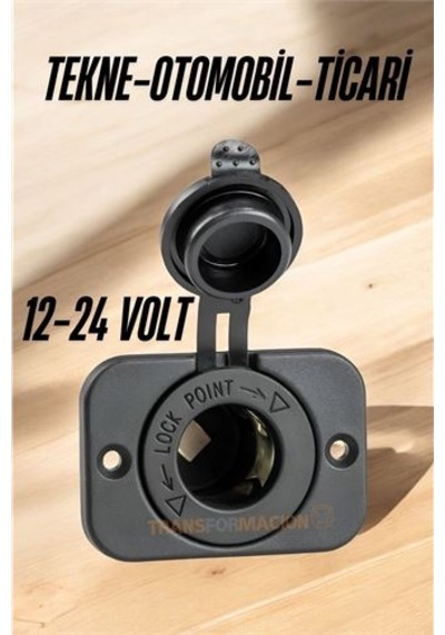 Modacar 12-24 Volt Çakmak Giriş Soket Tekne Oto Kamyonet Soketi Marine Tip Soket