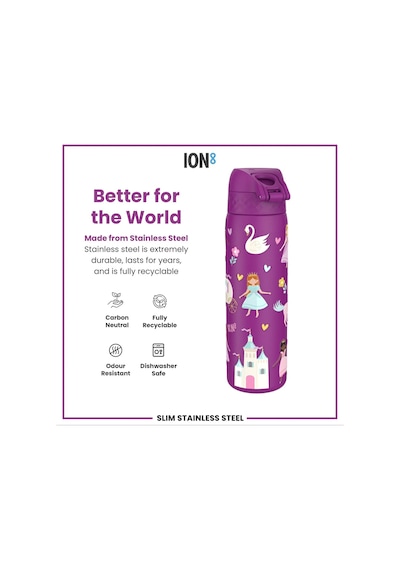 Ion8 - İnce Su Termosu - Prenses - 500 Ml - Sızdırmaz Çok Renkli