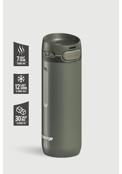 Stevig 4 Action Trigger-control Çelik Termos 500 Ml Climbing Ivy St-228 Yeşil