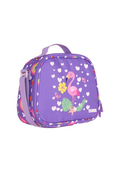 Kaukko Kids Mor Pembe Flamingo Baskılı Kız Çocuk Okul Beslenme Çantası - L7226-1 Çok Renkli