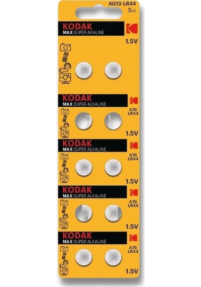 Kodak AG13 LR44 1.5 V Alkalin Oyuncak Saat Pili 10'lu