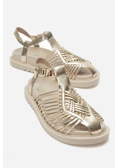 Luvi Shoes Thames Altın Hakiki Deri Kadın Sandalet