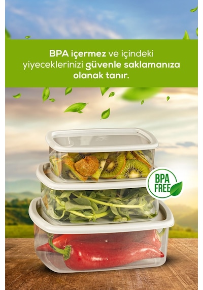 Vienev 24lü Hava Geçirmez Saklama Kabı Seti Gri 24lü 6x 250-500-750-1200 ML Gri