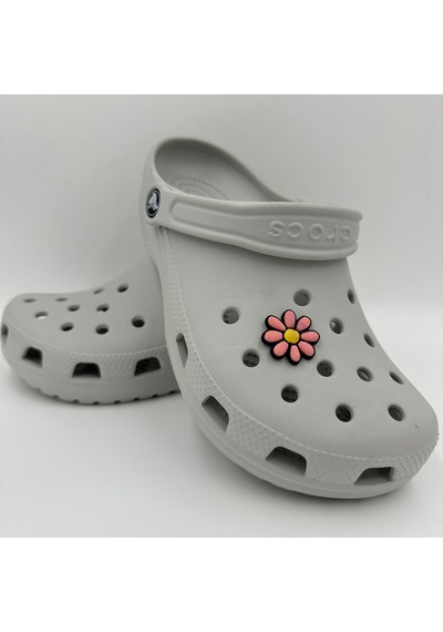 Crocs Terlik Süsü Ve Aksesuarı , Çanta Süsü Jibbitz 3d Renkli Papatya 08 Logo Aksesuar Mor-kiremit-siyah