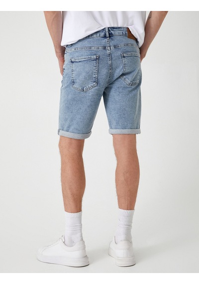 Koton Slim Fit Kot Şort Bermuda Cep Detaylı Pamuklu Açık İndigo 4sam40059ıd Açık İndigo Koton Slim Fit Kot Şort Bermuda Cep Detaylı Pamuklu Açık İndigo 4sam40059ıd Açık İndigo