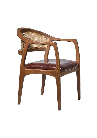 Kensington Rattan İskandinav Ahşap Sandalye Ceviz