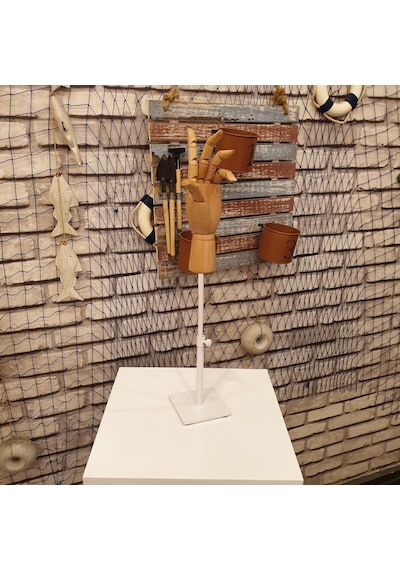 Beyaz Özel Standlı Yükseklik Ayarlı Eskiz Ahşap Model El Mankeni 527201193