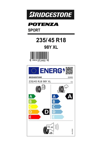 Bridgestone 235/45 R18 98Y XL Potenza Sport Yaz Lastiği 2024