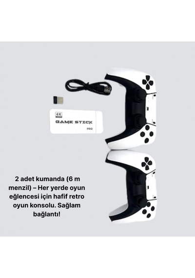 20.000+ Oyunlu Retro Oyun Konsolu 2 Kablosuz Kontrolcü, 4k Hd, Hdmı Ve Rca