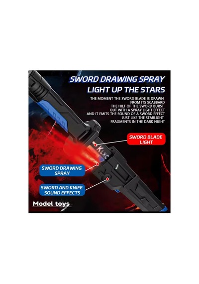44 Cm Kıvılcım Çıkartan Özel Efektli Şarjlı Işın Kılıcı Sword Dazzlıng Lıght 1 Adet