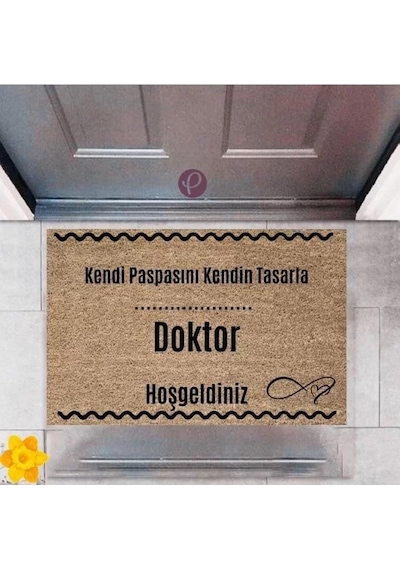 Kapı Önü Paspası Dekoratif Dijital Baskı Doktor P-2544 Renkli