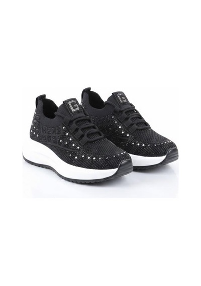 Guja 26y301 Rahat Taşlı Tekstil Günlük Spor Sneaker Kadın Ayakkabı Siyah