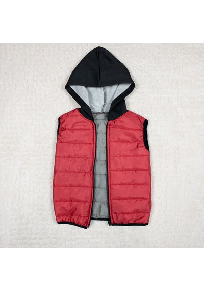 Momikon Unisex Kapüşonlu Kırmızı Şişme Yelek