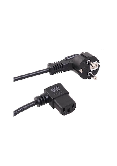 C13 Power Güç Kablosu 90° Derece L Uç Sol Açılı - 1.8 mt