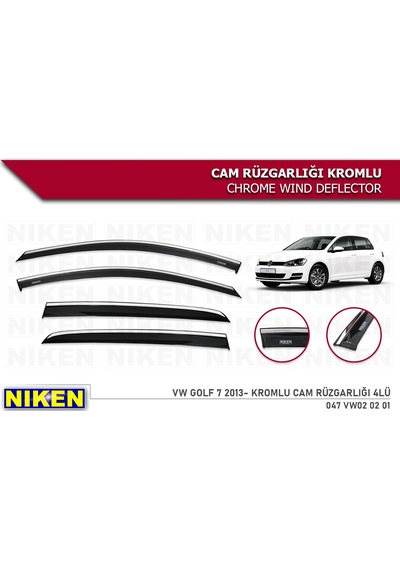 Volkswagen Golf 7.5 2018 2019 2020 Kromlu Cam Rüzgarlığı Niken