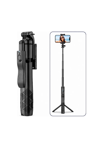Hepu Sf-11 Bluetooth Kumandalı Uzatılabilir Selfie Stick Tripod Kablosuz Çekim Destekli, Katlanabilir Ve Taşınabilir Tasarım