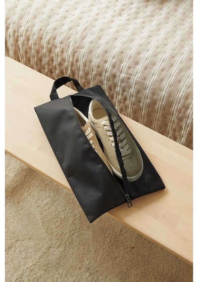 Ocean Home Textile Siyah Renk Fileli Oxford Kumaş Ayakkabı Düzenleyici Taşıma Çantası 22 X 40 X 9 Cm
