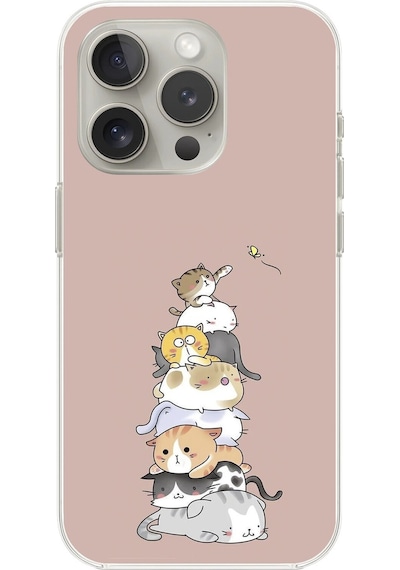 Apple Uyumlu iPhone 13 Pro Max Şeffaf Kılıf Kedişler 1 Tasarımlı