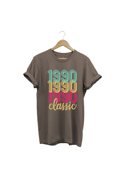 1990 Retro Vintage Classic Baskılı %100 Pamuk Regular Fit Unisex T-shirt Kahverengi